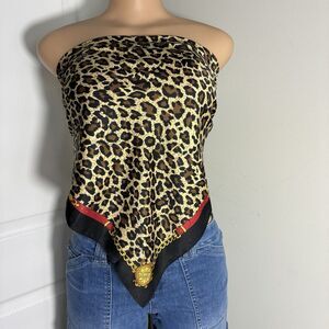 Women's Scarf Leopard Print  36" x 36"  Black Brown Beige Red Gold Unbranded